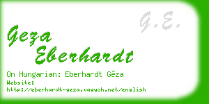 geza eberhardt business card